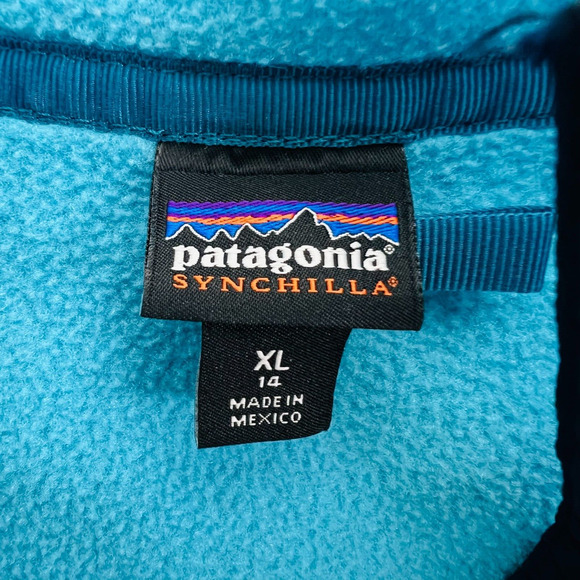 Patagonia Synchilla Re-Tool Snap-T Fleece Pullover Girls Sz XL/14 - Picture 6 of 12